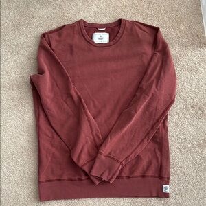 Reigning Champ Red Crewneck Sweater Soft Cotton Blend